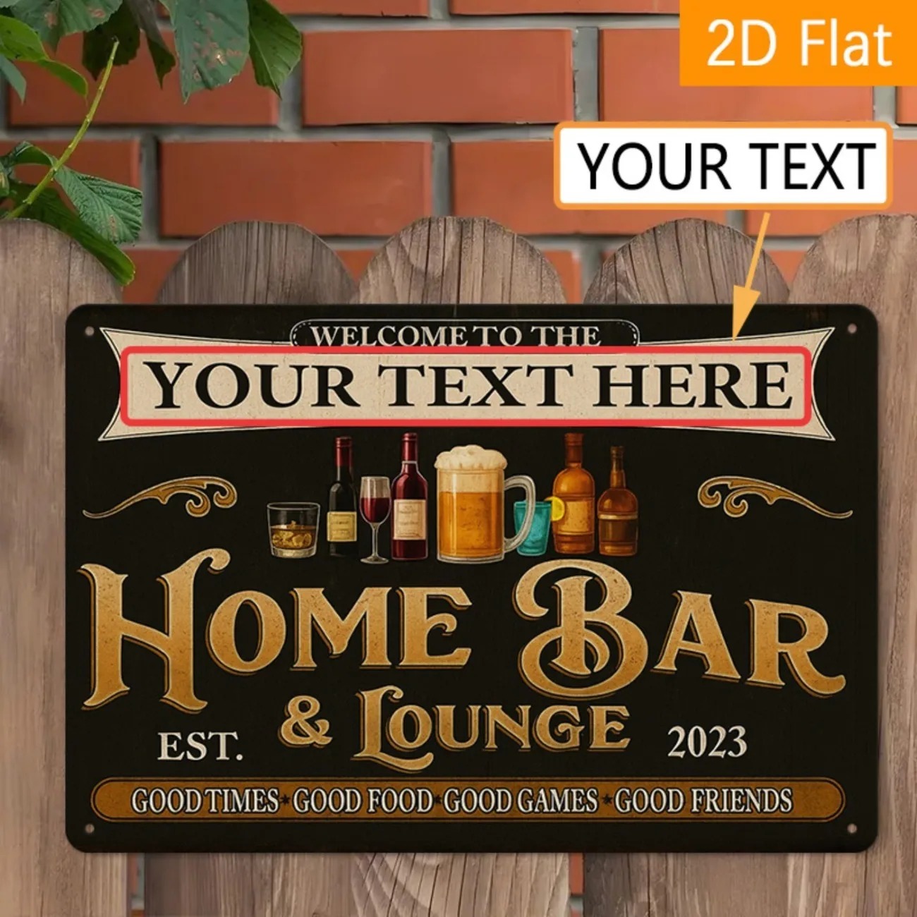 Home Bar Lounge - 맞춤형 텍스트 빈티지 홈 바 &