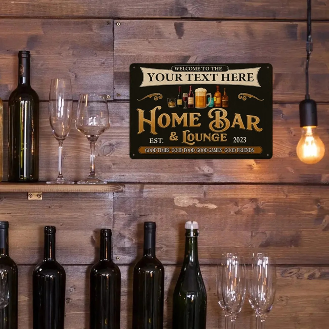 맞춤형 텍스트 빈티지 홈 바 & 라운지 금속 간판 개인 - Home Bar Lounge 리뷰 및 가격
