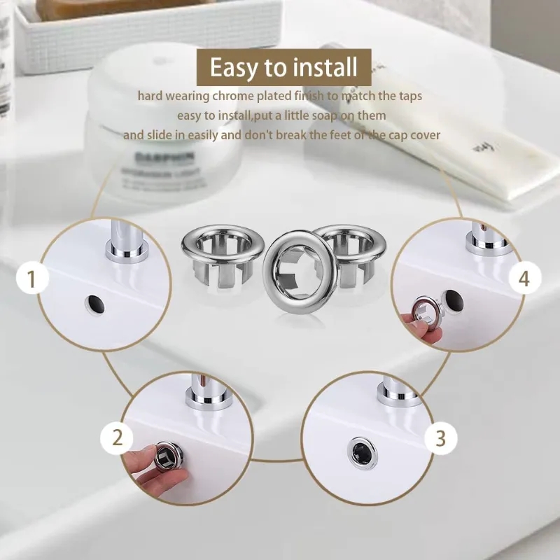 4Pcs 주방 욕실 분지 원형 오버플로 배수 커버 장식 - Home Bar Sink 리뷰 및 가격