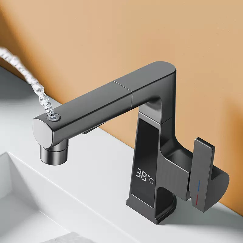 디지털 디스플레이 당김식 수도꼭지 지능형 온도 센서 황 - Home Bar Sink 리뷰 및 가격