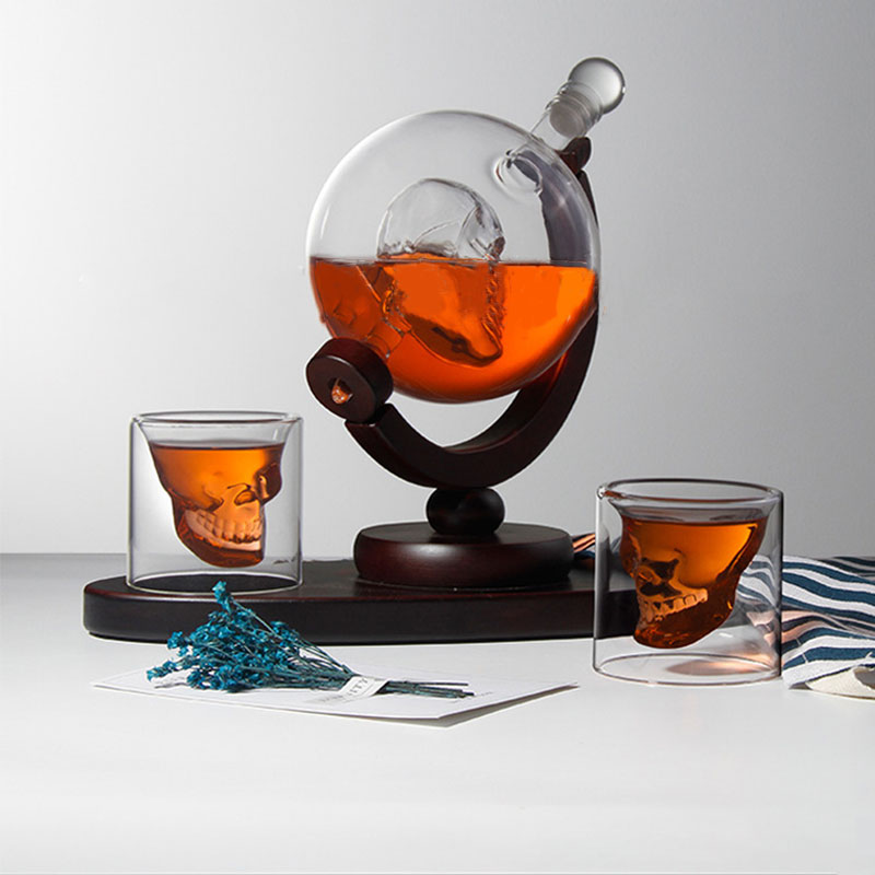 스컬 글로브 위스키 디캔터 세트 가오펑 실리콘 유리병  - Decanter Globe Set 리뷰 및 가격